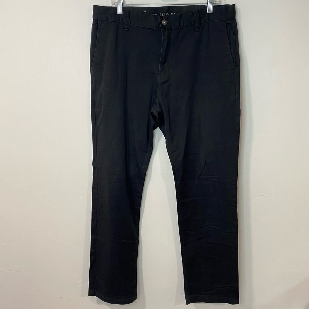 Prana Table Rock Chino Pant Men's 36 Black‎ Straight Leg Organic Cotton Twill